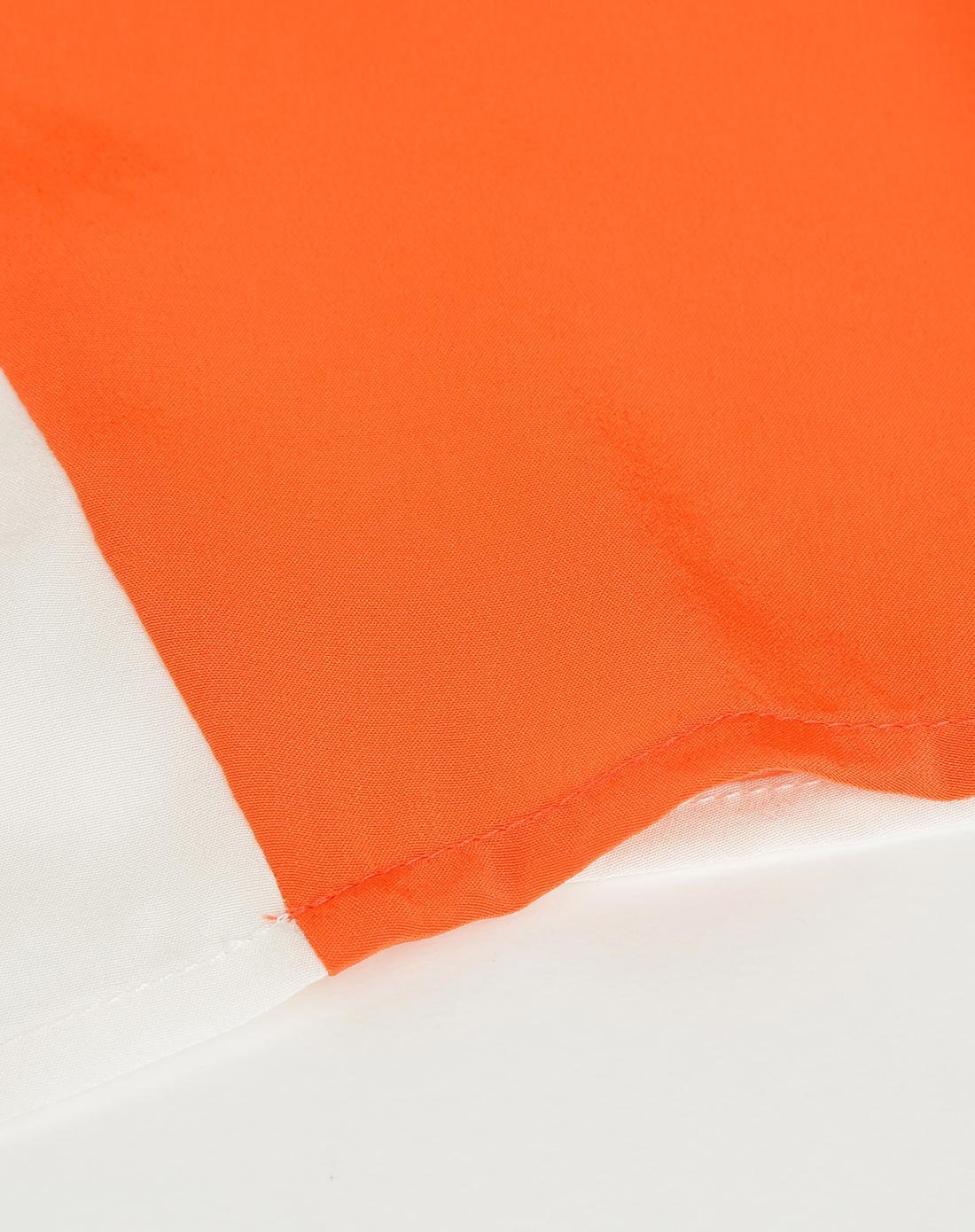 橙白色100%桑蚕丝长袖衬衫