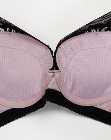 爱慕集团爱美丽&心爱内衣专场shine love心爱女款黑/暗紫色优雅绣花3