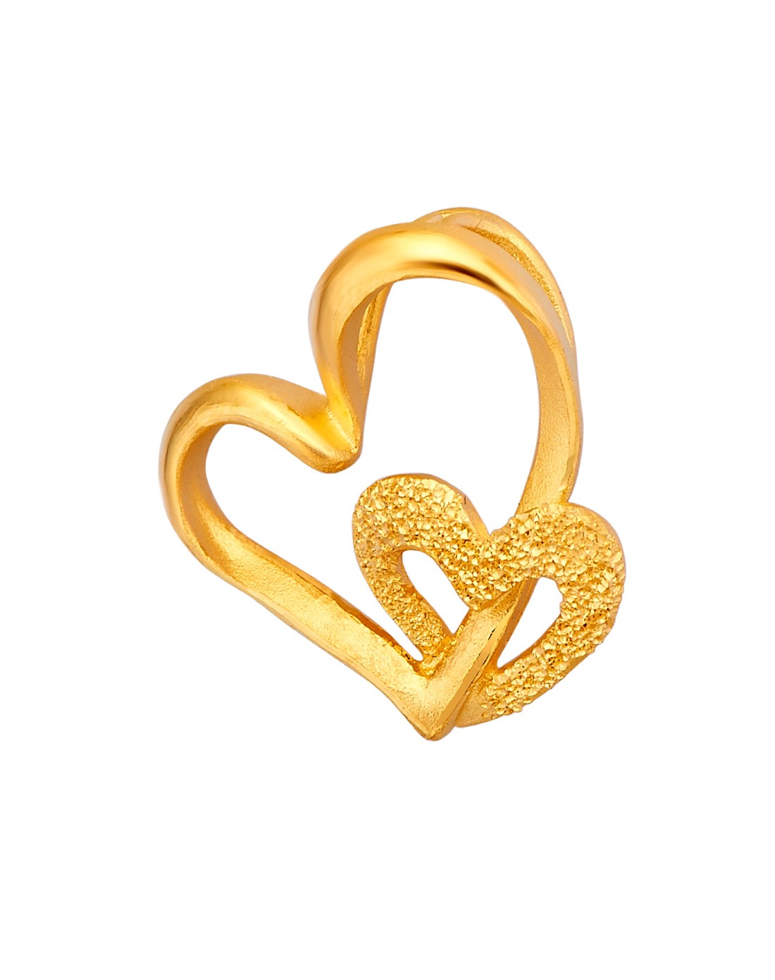 周大福chow tai fook珠宝专场【专柜同款】心心相依黄金吊坠(计价)f15