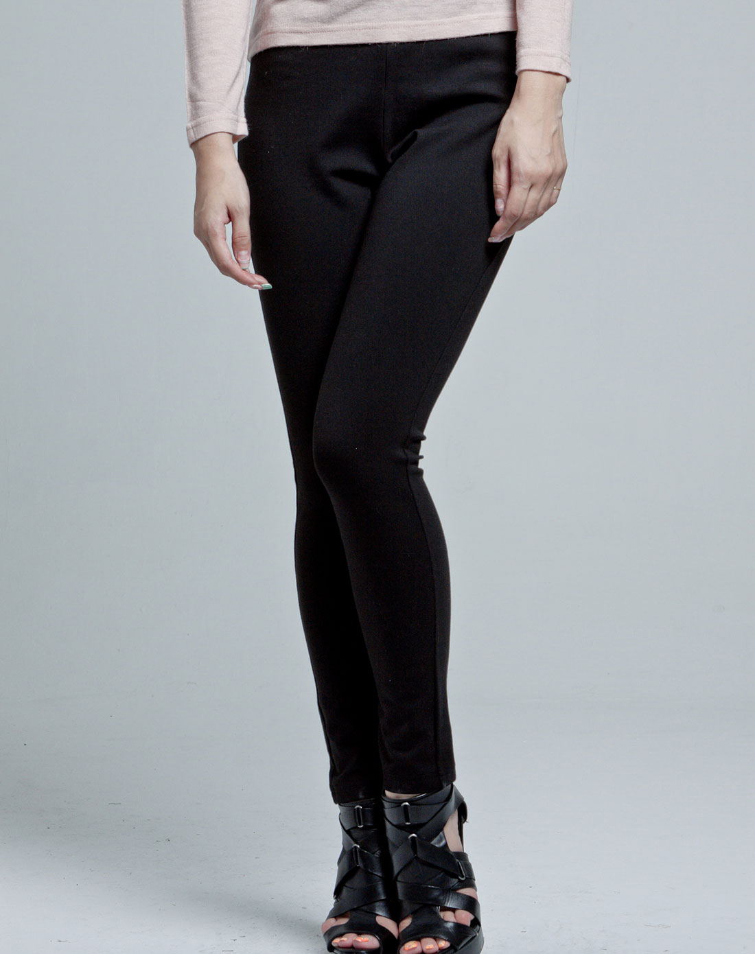 黑色修身加厚高弹力打底裤