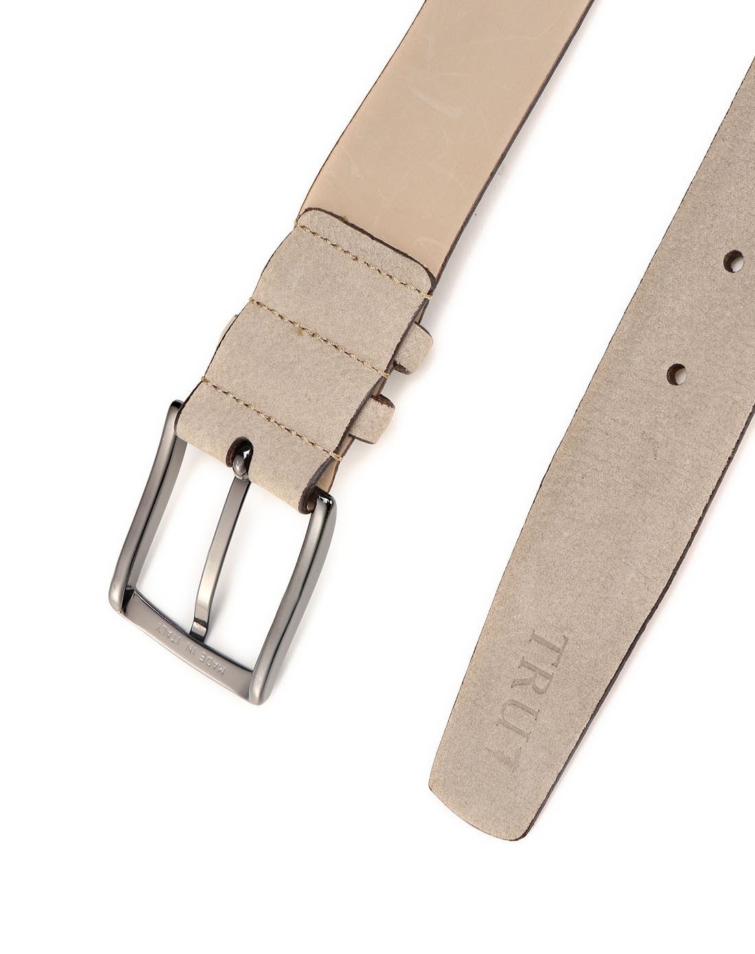 杜鲁萨迪trussardi旗下男女男款米色简约百搭牛皮皮带t52ec039j286s