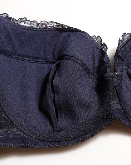 安莉芳embryform深蓝色性感气质3/4薄杯文胸