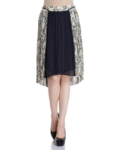 on&on & w. & coiincos女装黑蓝/多色斯文印花半裙nw2ms449-10_唯品会