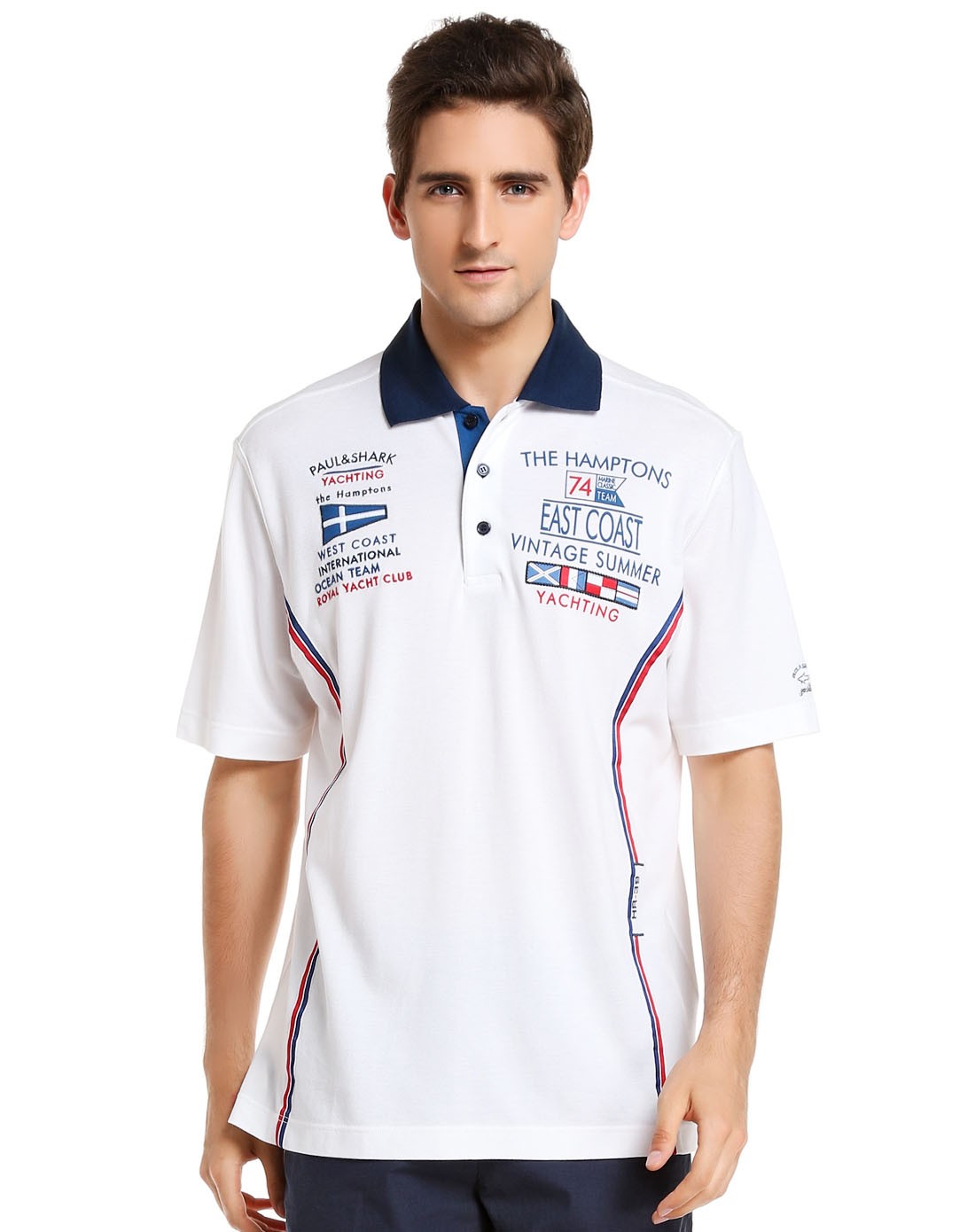 paul&shark白色时尚简约短袖polo衫cpep0193010*c2zzzz_唯品会