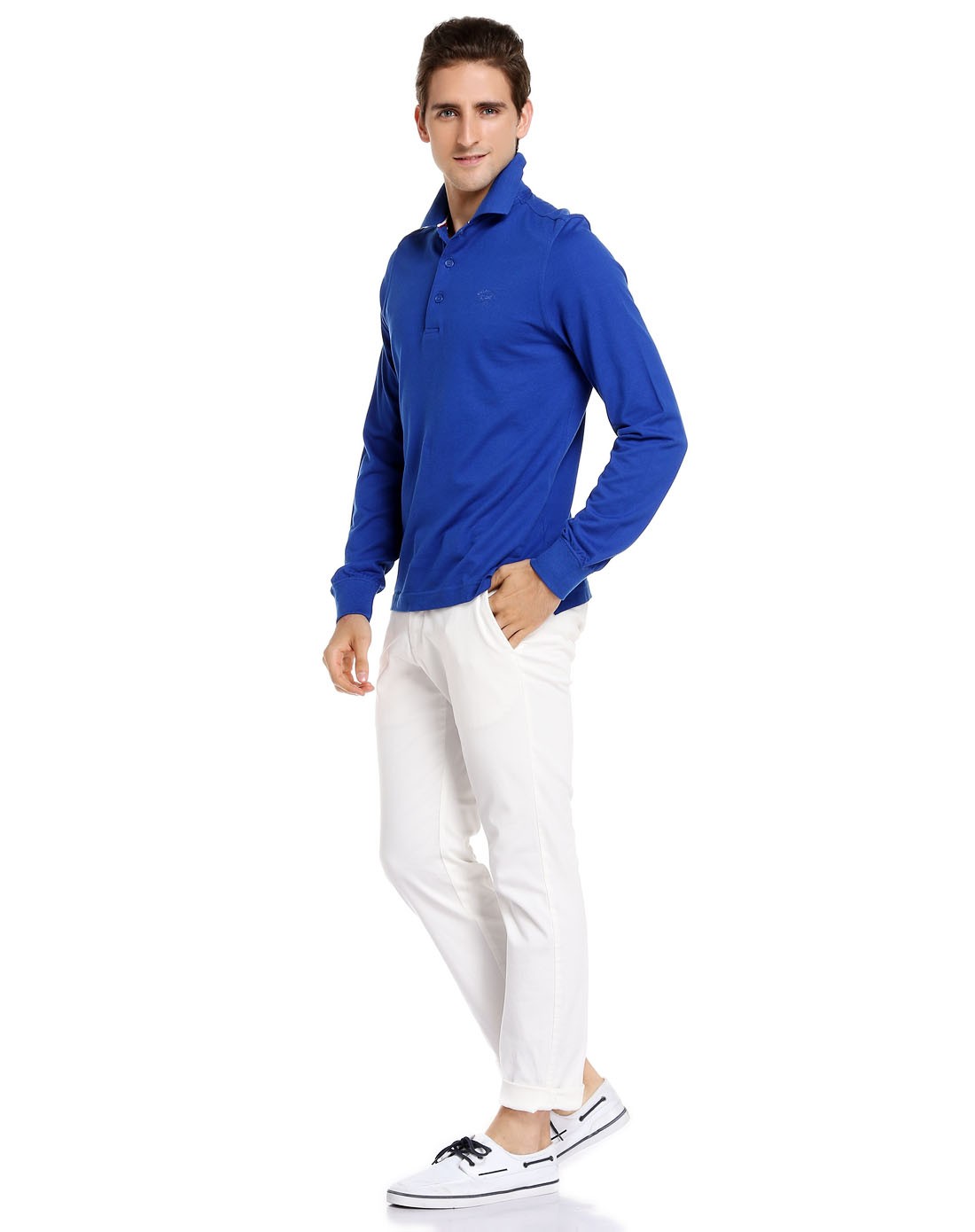 paul&shark蓝色时尚简约长袖polo衫cppp0067s408c1zzzz_唯品会