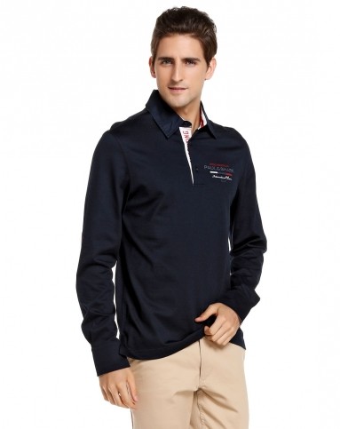 paul&shark蓝黑色简约简约长袖polo衫cppp0116s013d1zzzz_唯品会