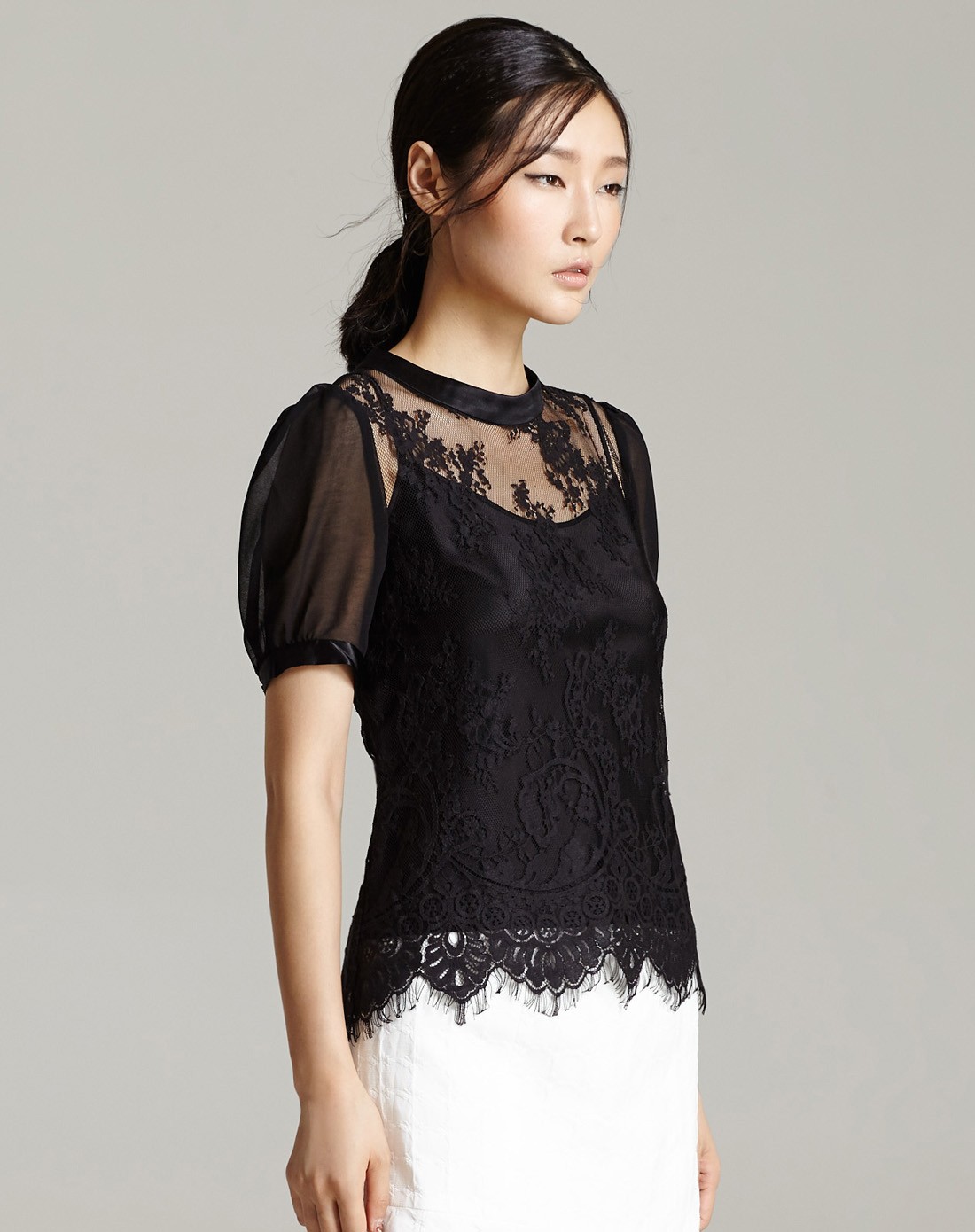 ozzo 新款时尚蕾丝舒适上衣