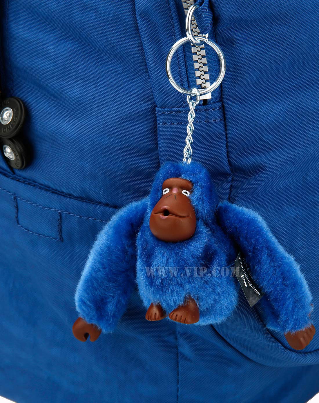 > kipling猴子钴蓝色双肩背包