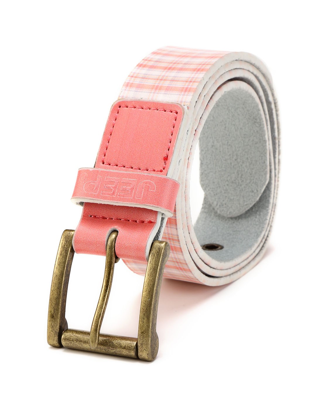 女童粉红色经典款格纹腰带