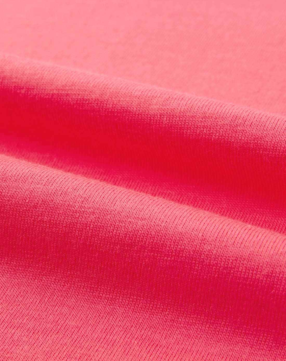 山茶红色莫代尔棉亨利领纯色长袖t恤