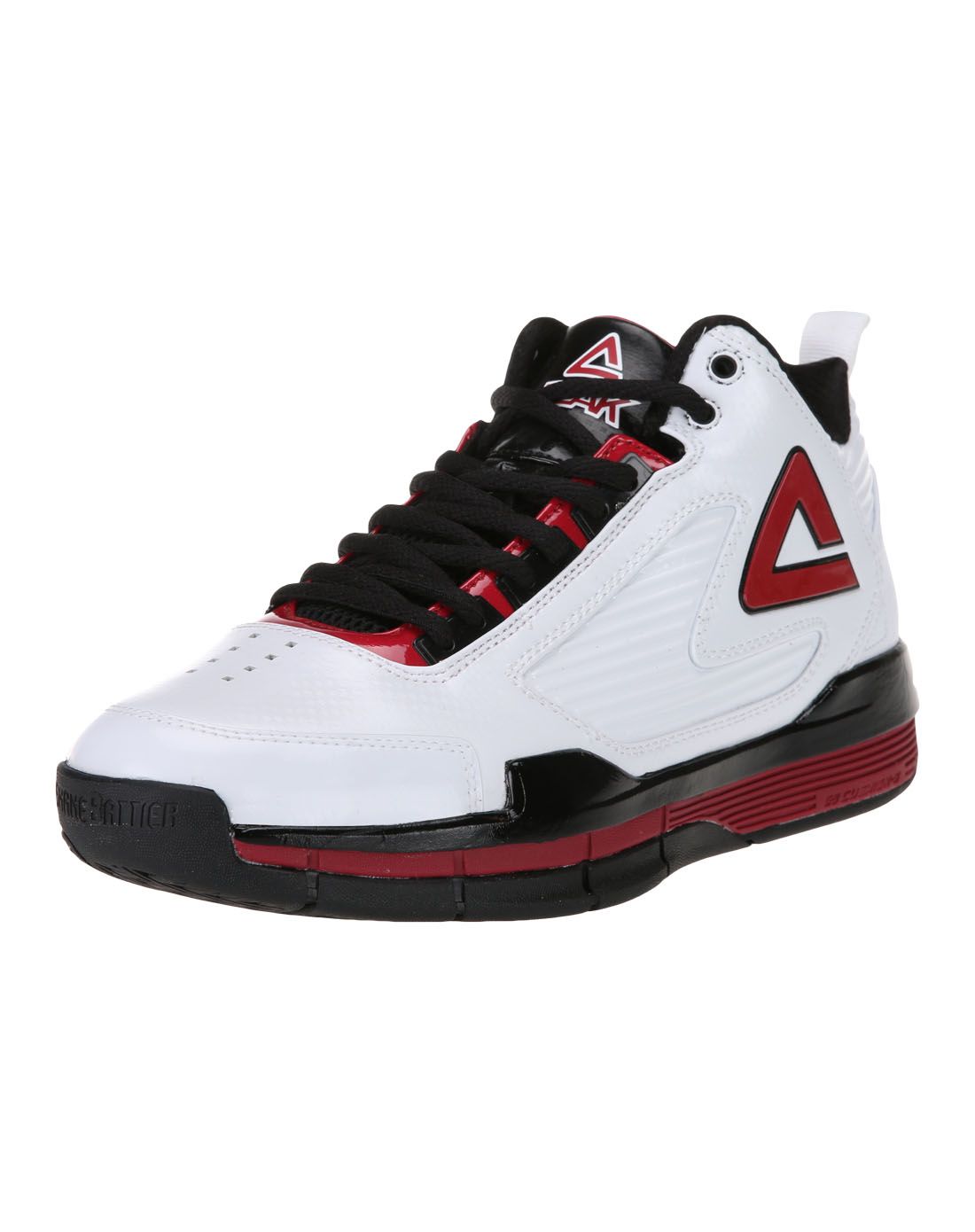 透气减震 男款白配黑色篮球鞋 巴蒂尔八代