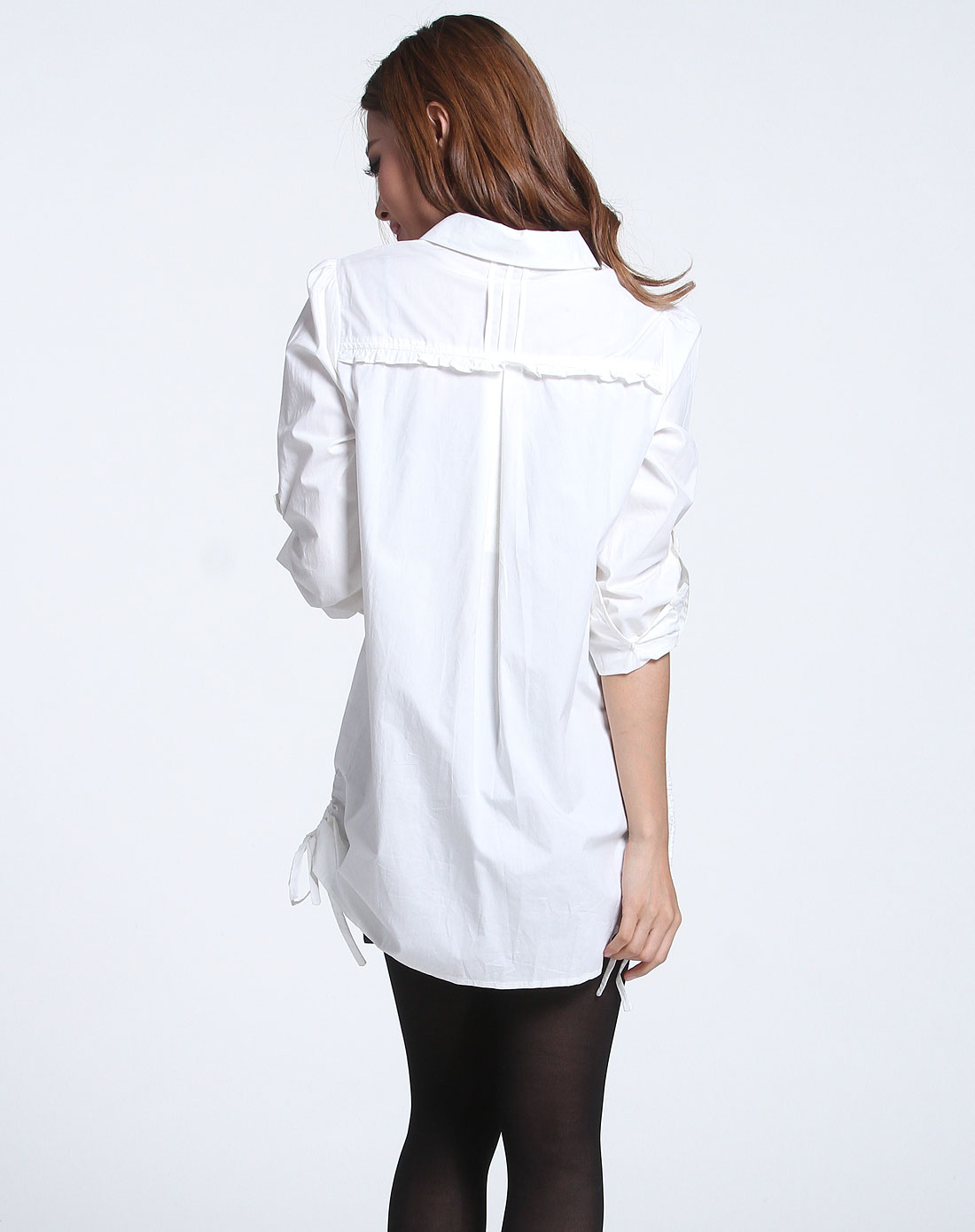 片断d&d女装专场-白色时尚简约长袖衬衣