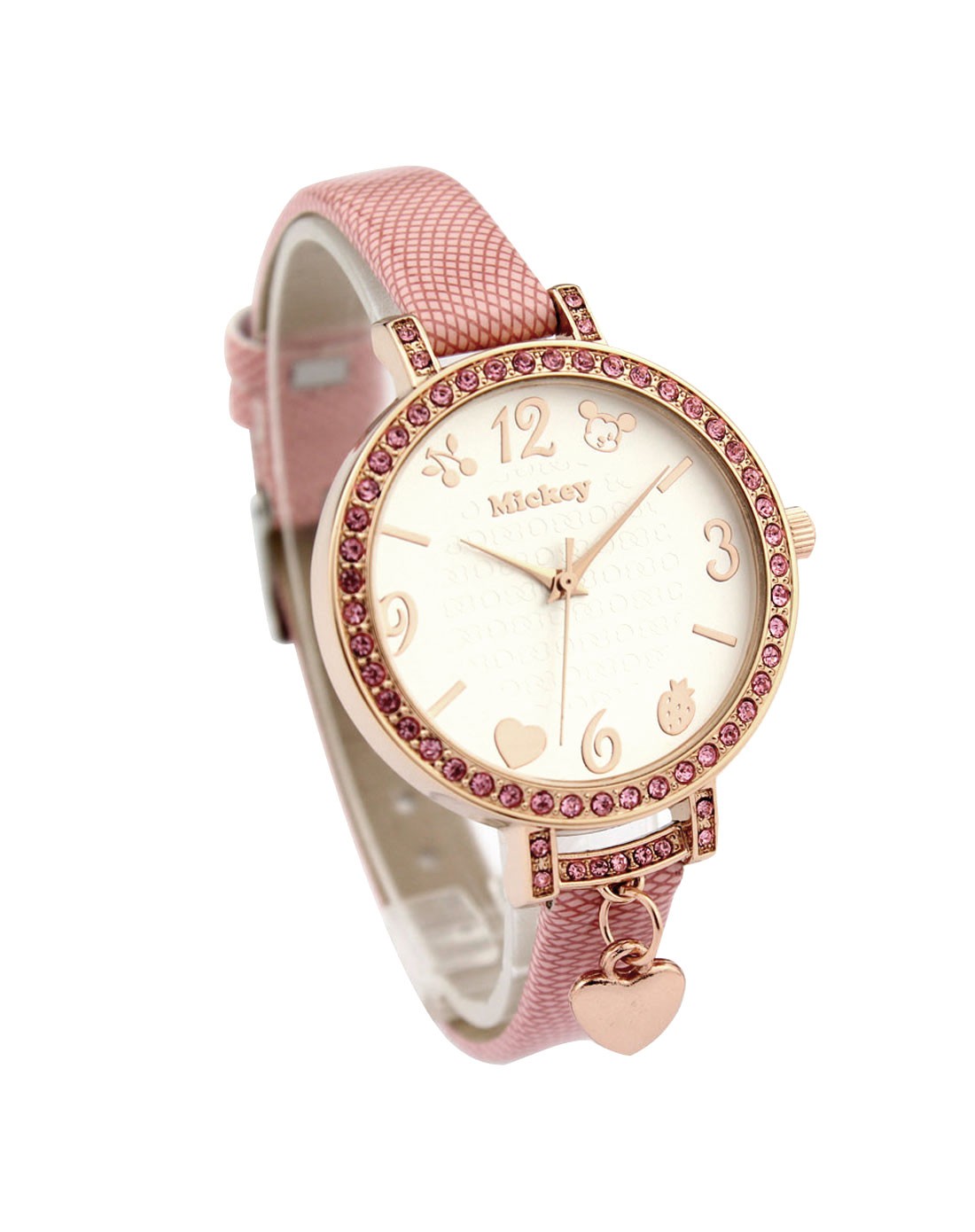 迪士尼disney女款粉色时尚手表