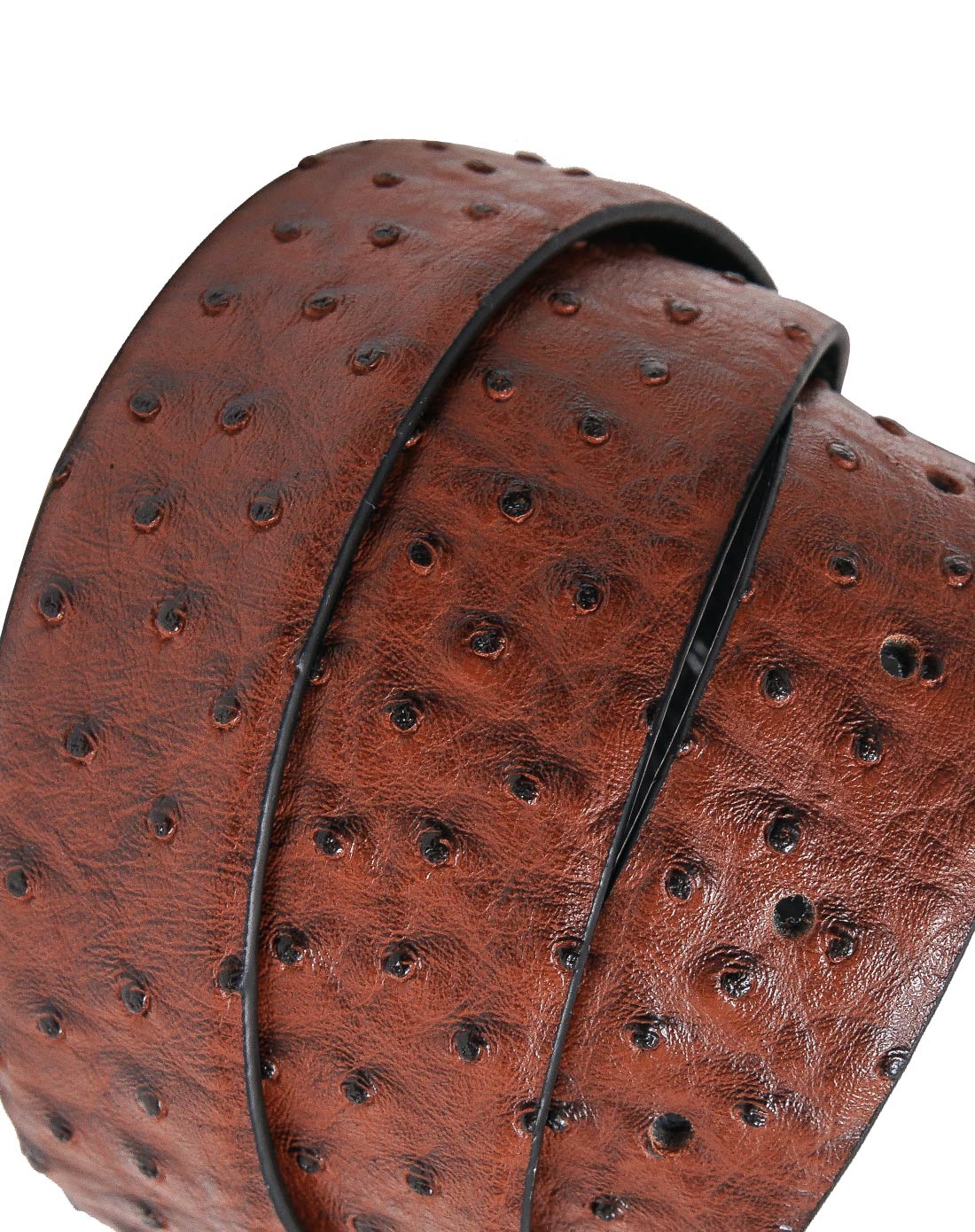 男士鸵鸟纹牛皮休闲商务皮带