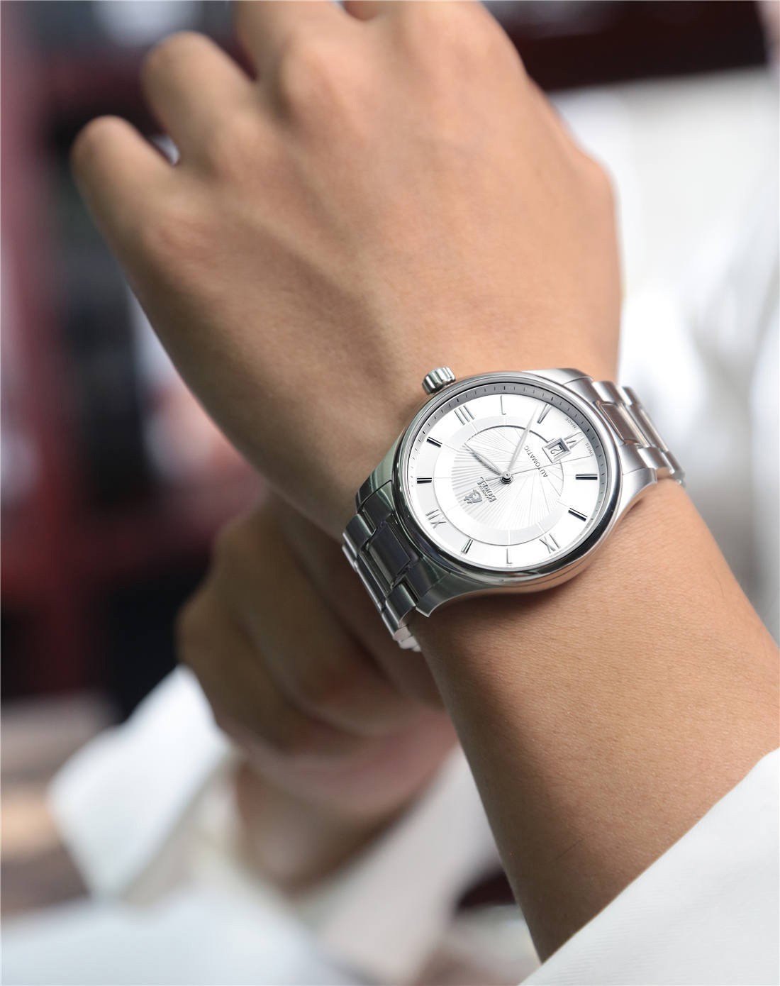 ernest borel布拉克系列机械银色 男表gs7350-2522a