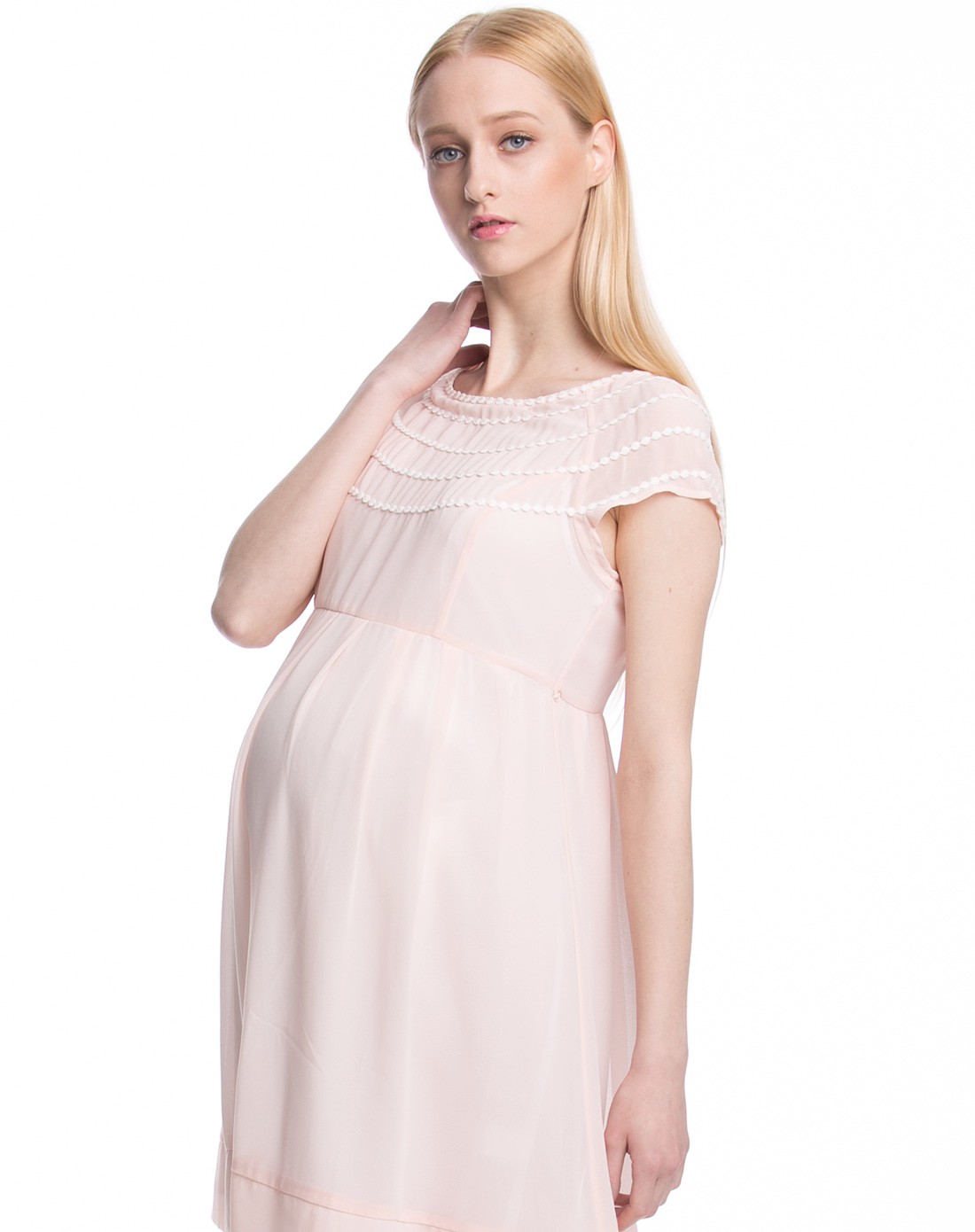 mum&me孕装服饰mum&me淡粉色短袖圆领连衣裙m142d450802_唯品会