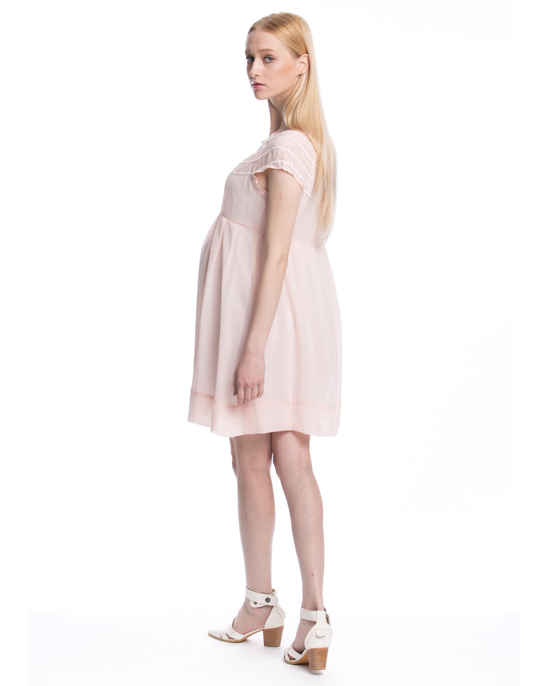 mum&me孕装服饰mum&me淡粉色短袖圆领连衣裙m142d450802_唯品会