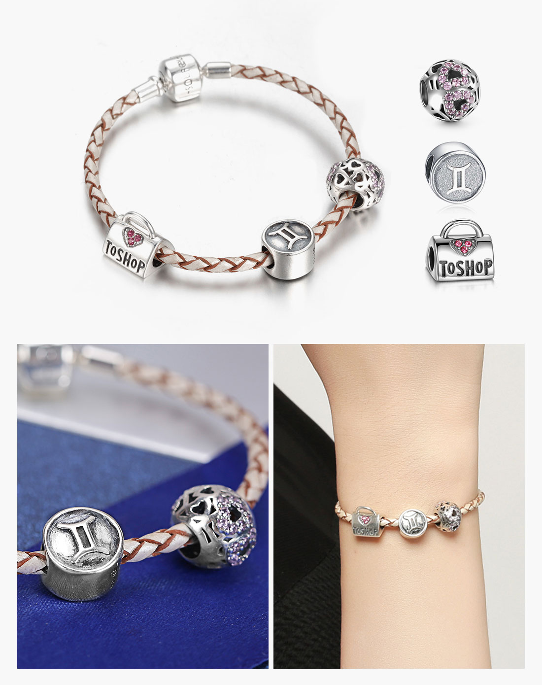 双子座极致抛光银925纯银转运串珠手链