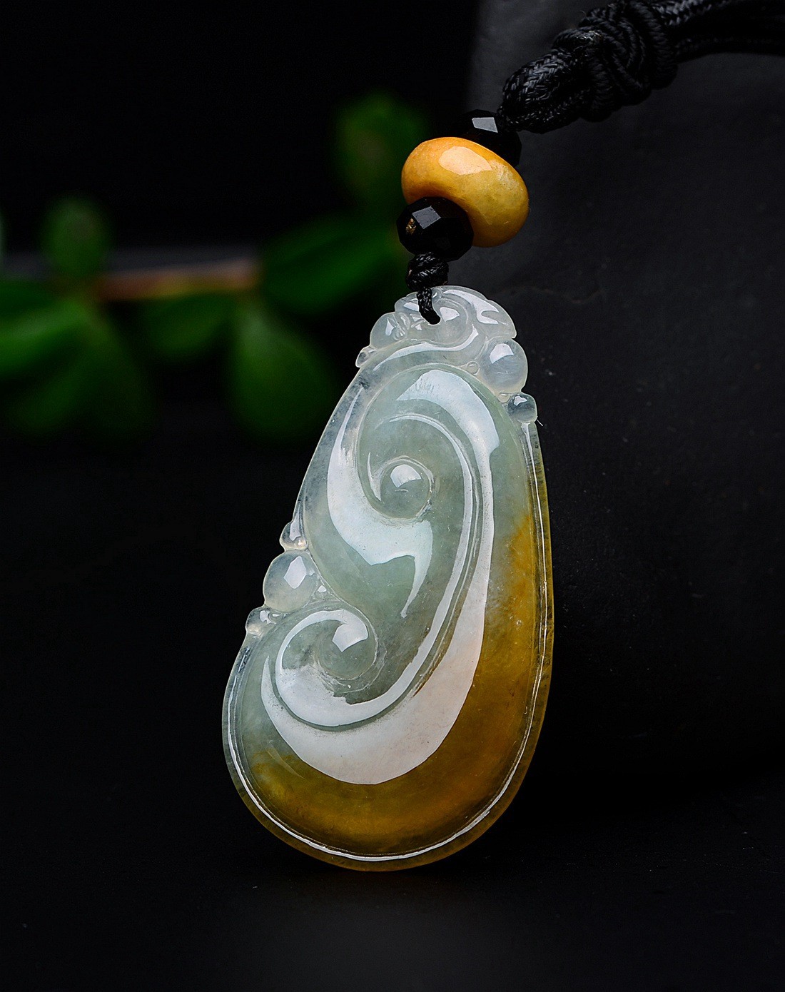 冰糯种黄翡水润事事如意天然a货翡翠吊坠