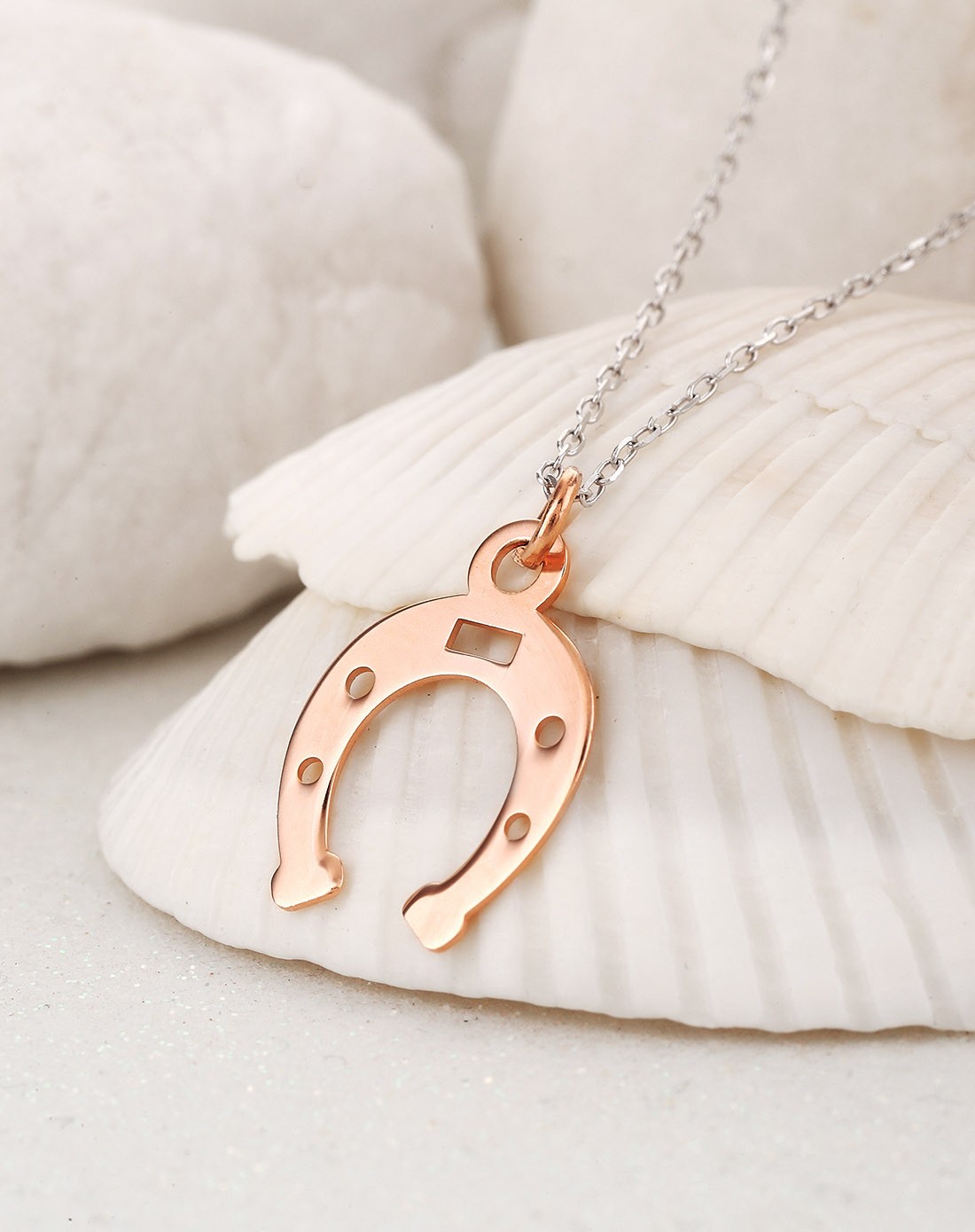 意大利omega个性马蹄铁925纯银吊坠项链