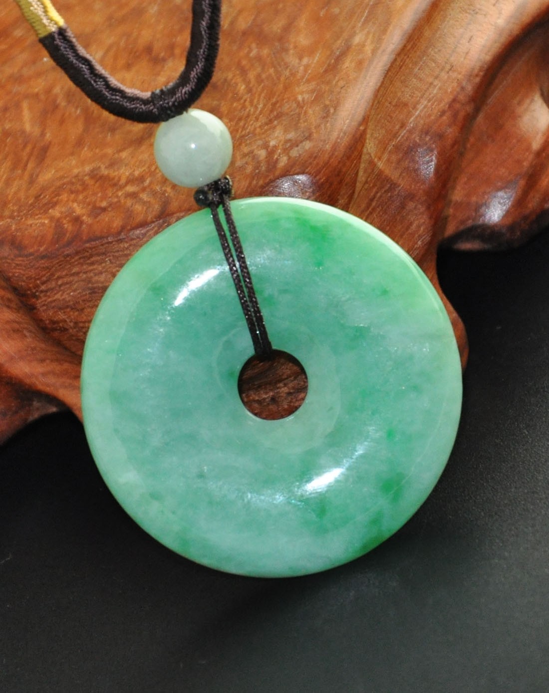 稀有豆种春绿满园翡翠平安扣(中型)