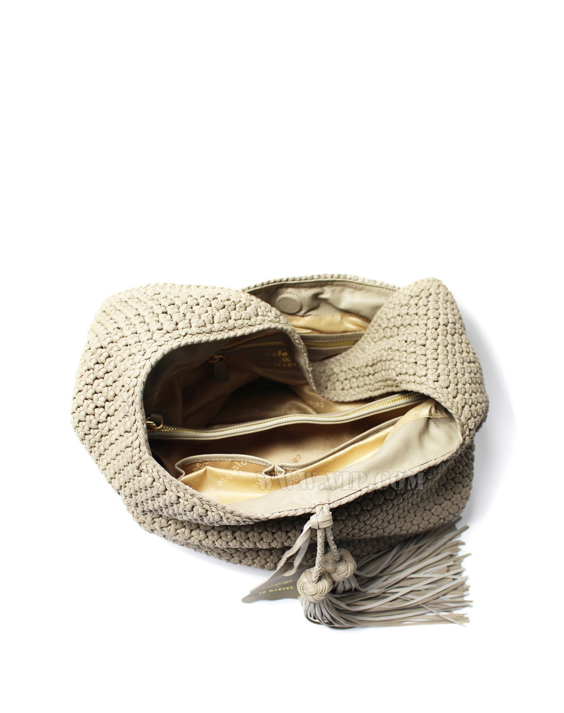 > sd marvel黛安娜马塞尔意大利软羊皮编织袋 - 中号