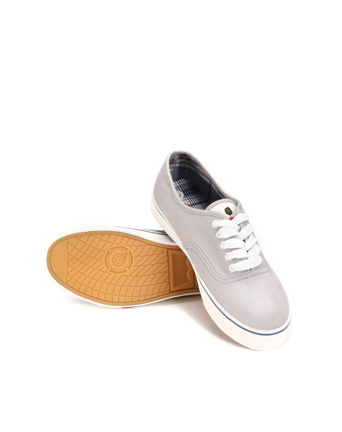 男款浅灰色简约都市绑带轻便胶鞋