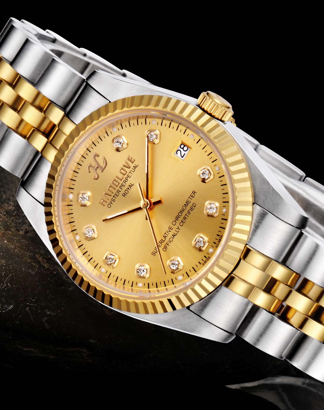 汉爱手表handlove奢华24k黄金商务防水女表h28808l22_唯品会