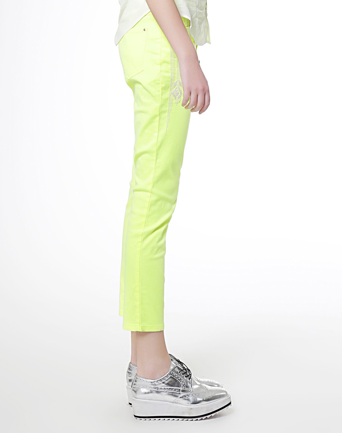 荧光黄休闲长裤