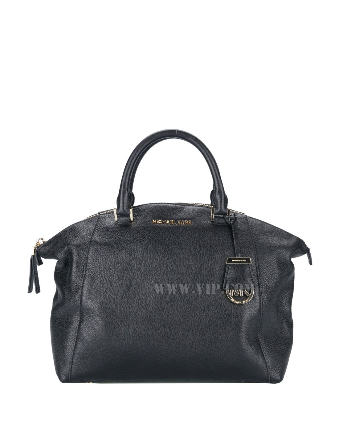 女款riley系列中号纯皮黑色饺子包