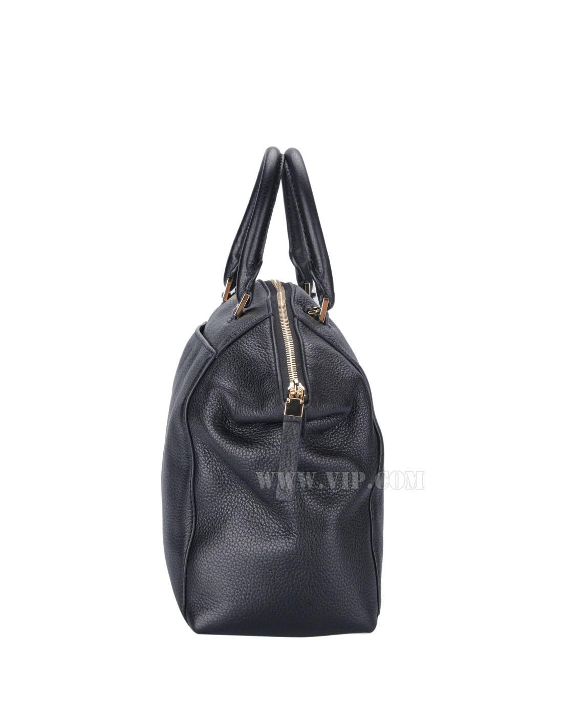 女款riley系列中号纯皮黑色饺子包