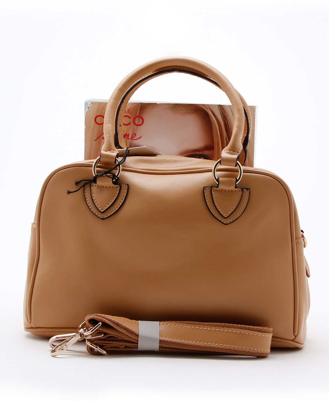 休闲女式杏色牛皮包