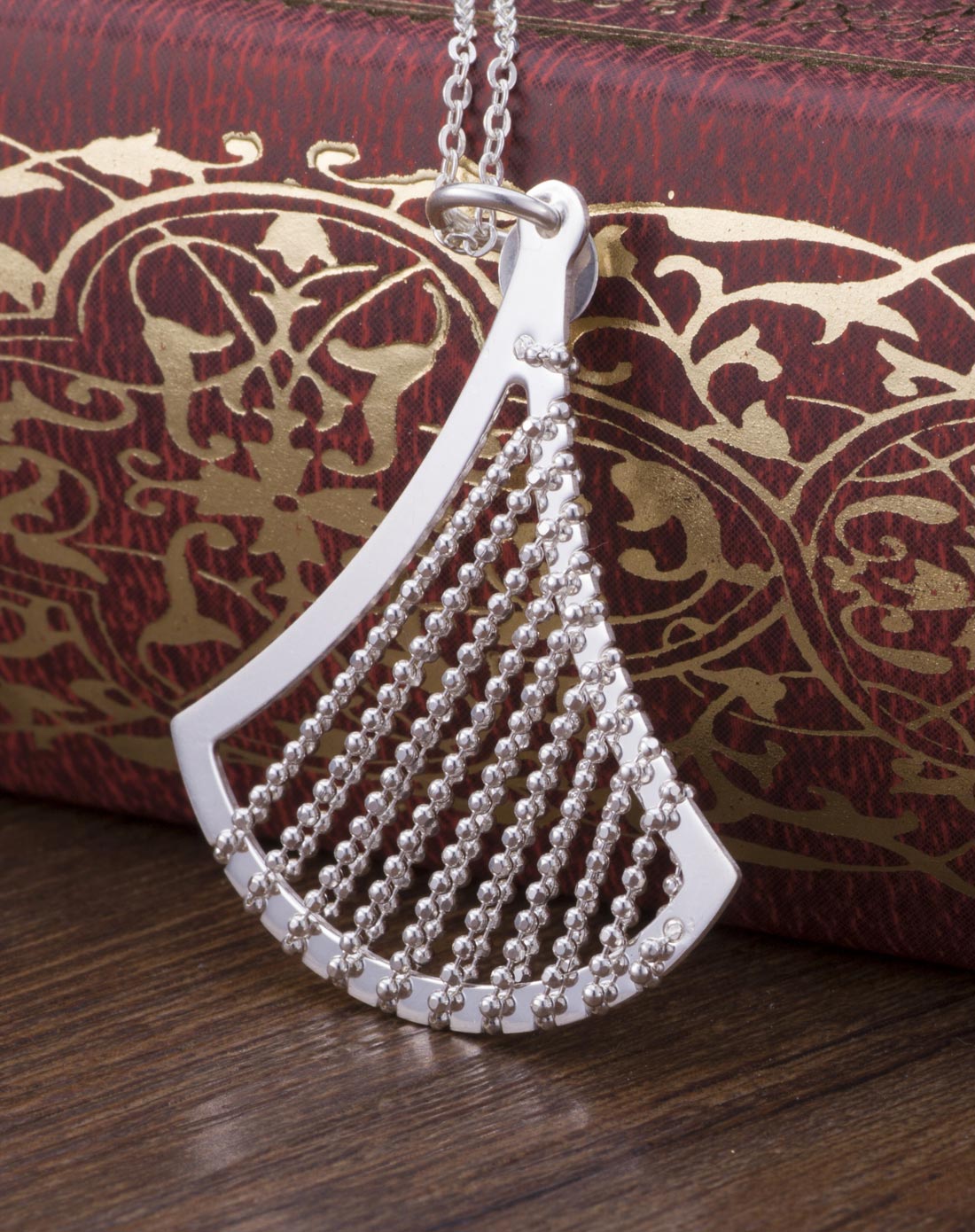 全球首发意大利la corona925纯银扇形皇冠吊坠项链