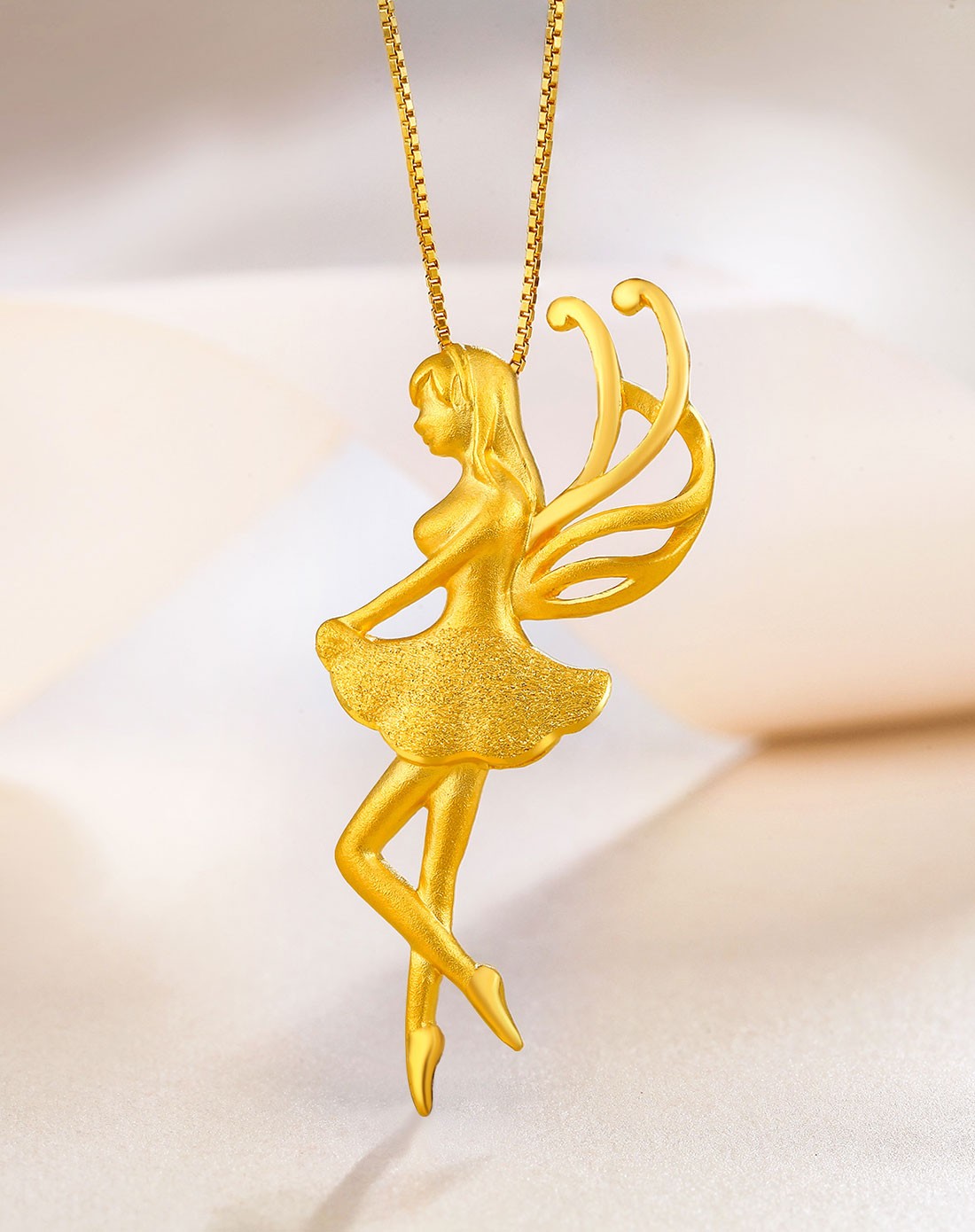 天使迷踪守爱天使黄金吊坠(计价)