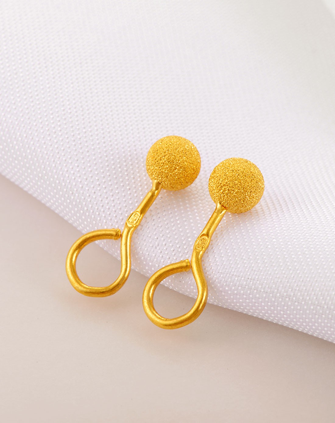 足金订沙泡钉金豆豆黄金耳钉(计价)