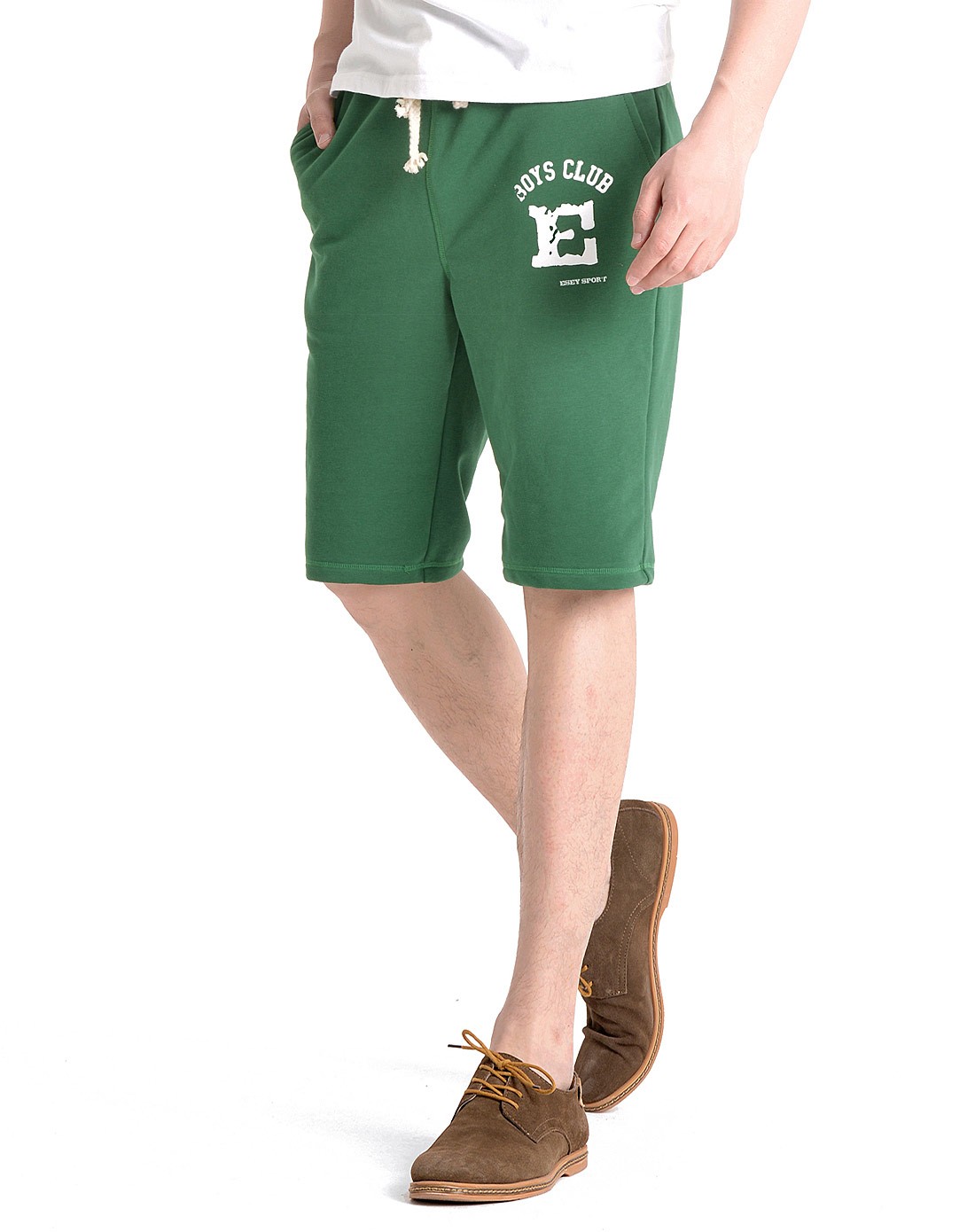 绿色休闲五分卫裤