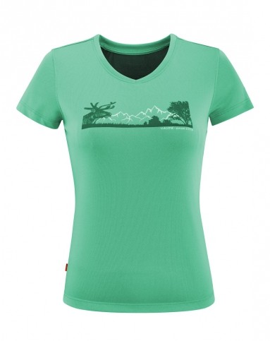 干爽舒适 女款浅青色短袖t恤 除臭防菌