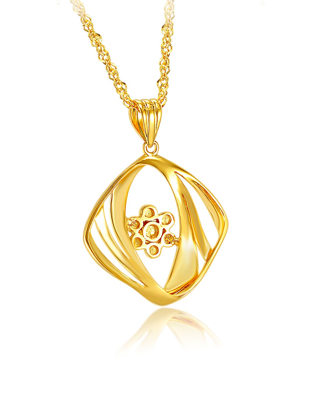 活色生香 黄色9k金吊坠 1.27克(赠925项链)