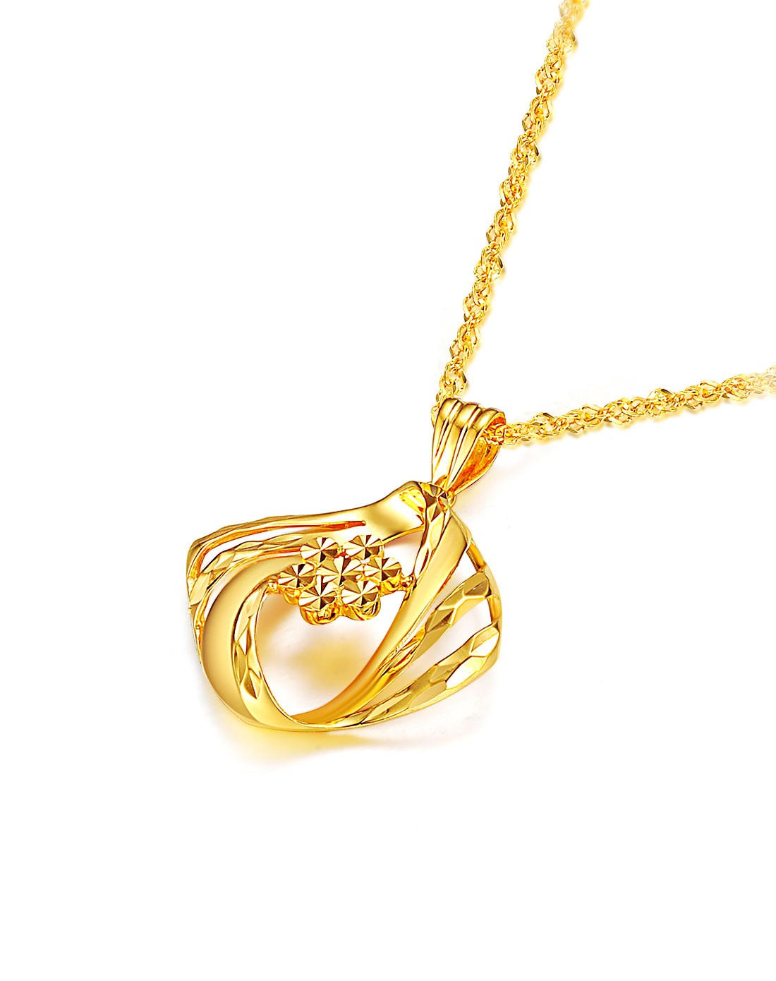 活色生香 黄色9k金吊坠 1.27克(赠925项链)