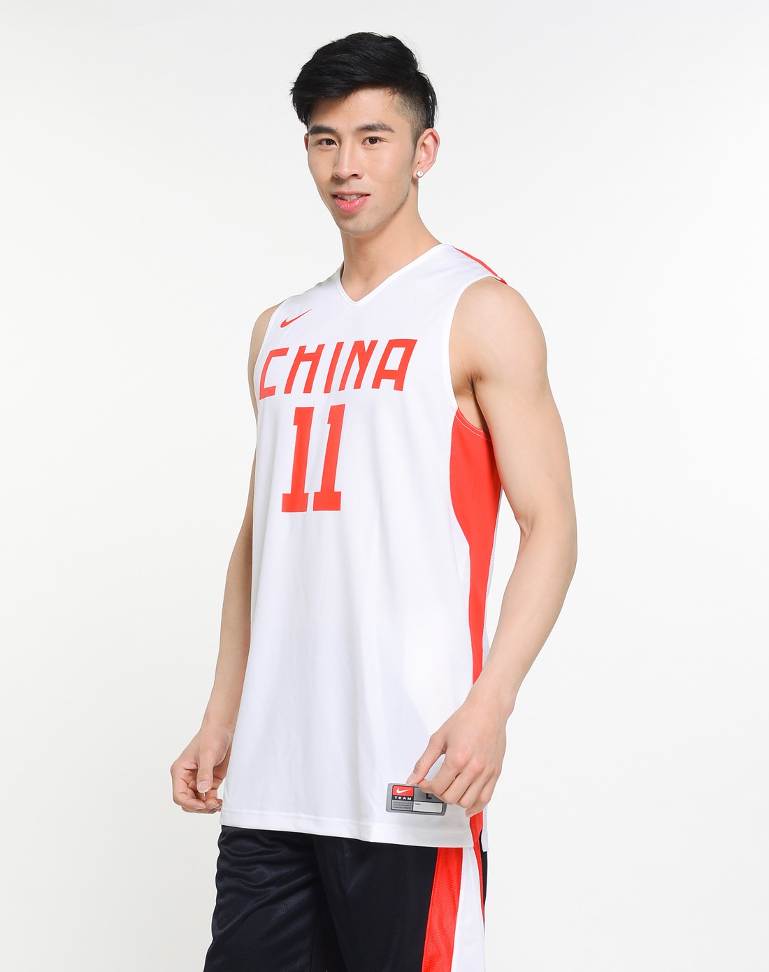 男款白色中国队篮球背心 篮球系列
