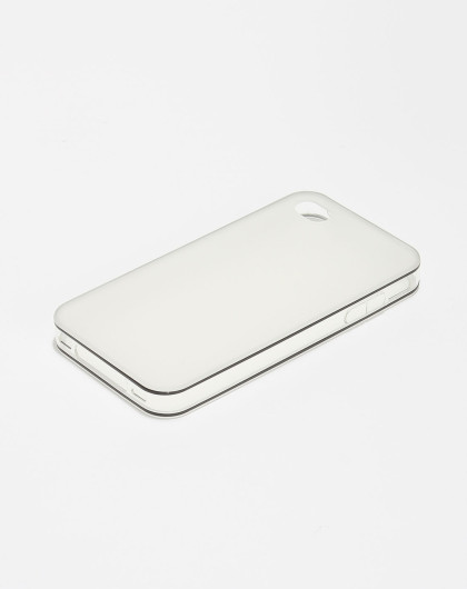 透明白色iphone4/4s磨砂双线圈水晶手机保护壳