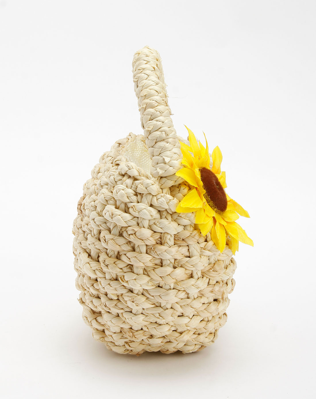 米色太阳花编织手提包