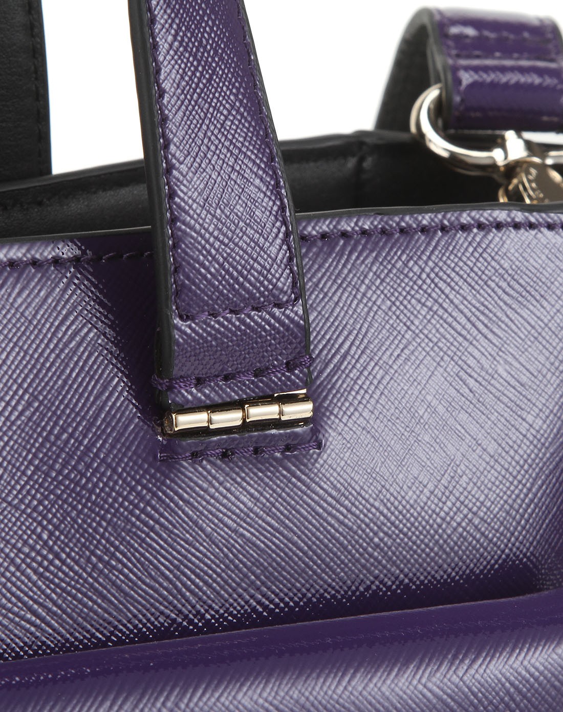 紫黑色通勤光漆皮牛皮中号手提包单肩包