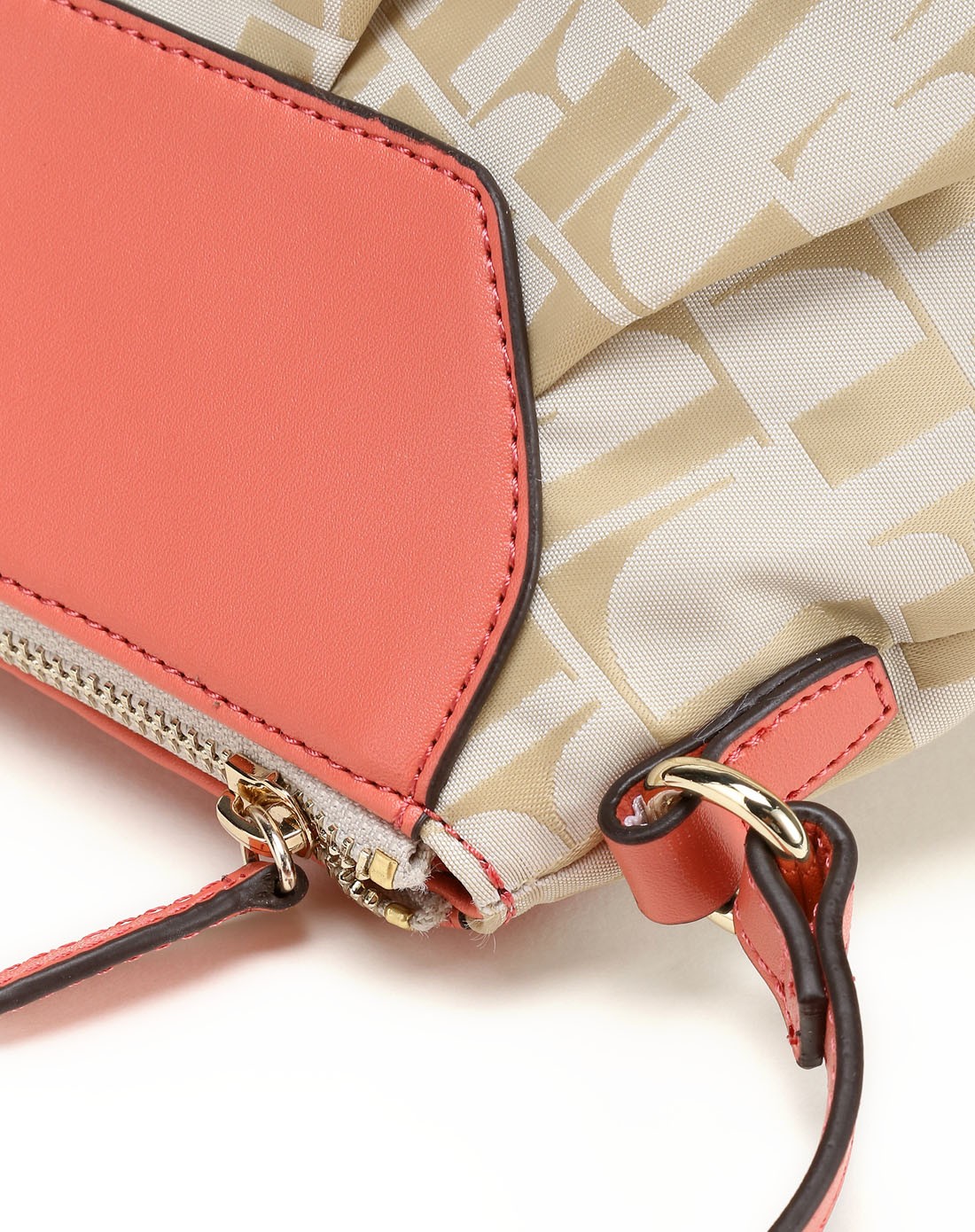 elle 杏/粉色休闲个性时尚单肩包