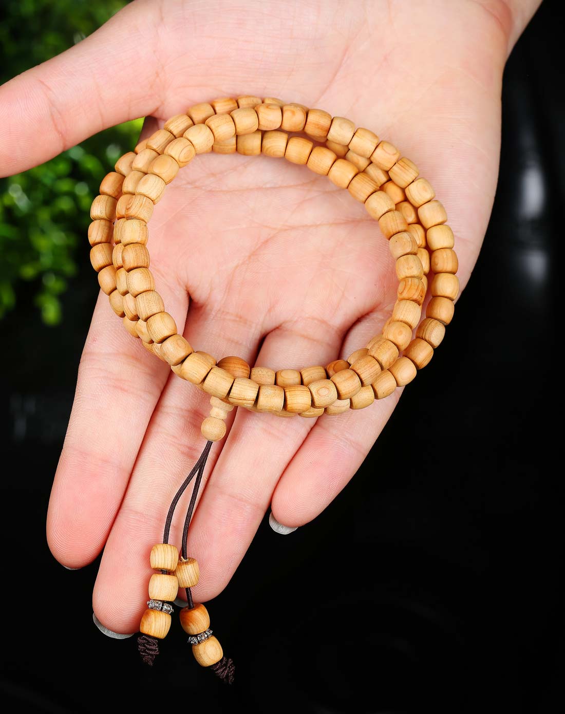 精美崖柏桶珠手链108颗6mm 藏式