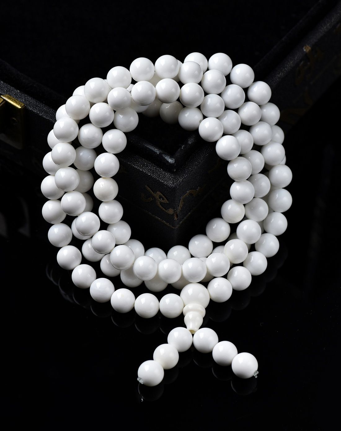 108颗天然极白砗磲圆珠手链项链(附证书)