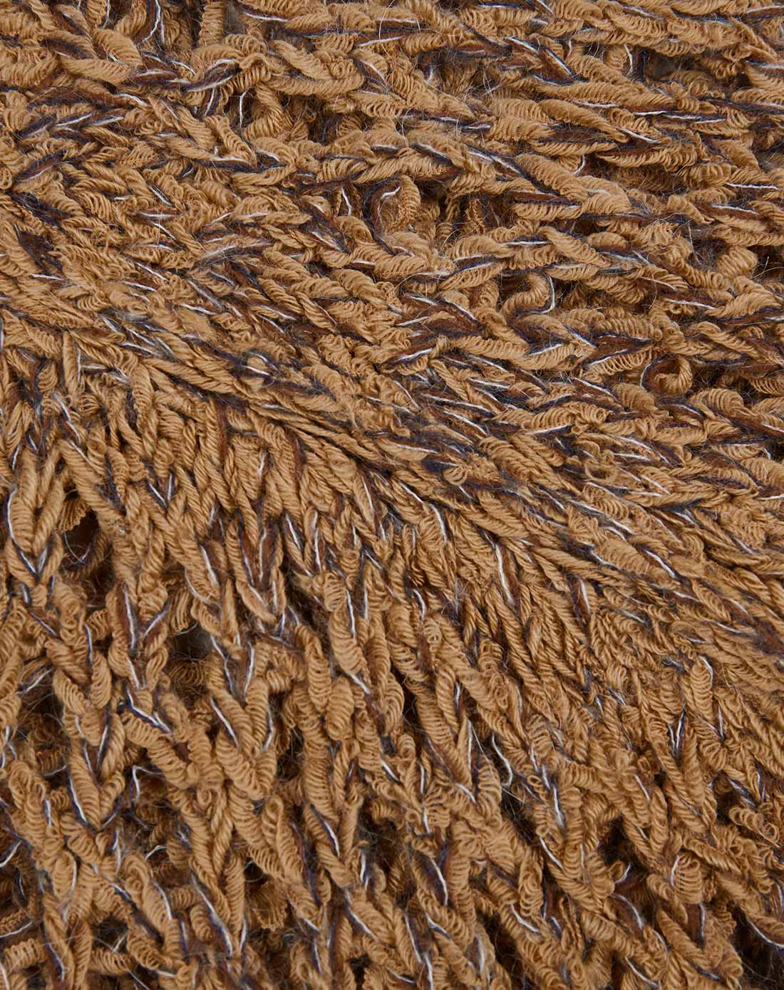 女款稻草黄楼梯纱混纺毛衫