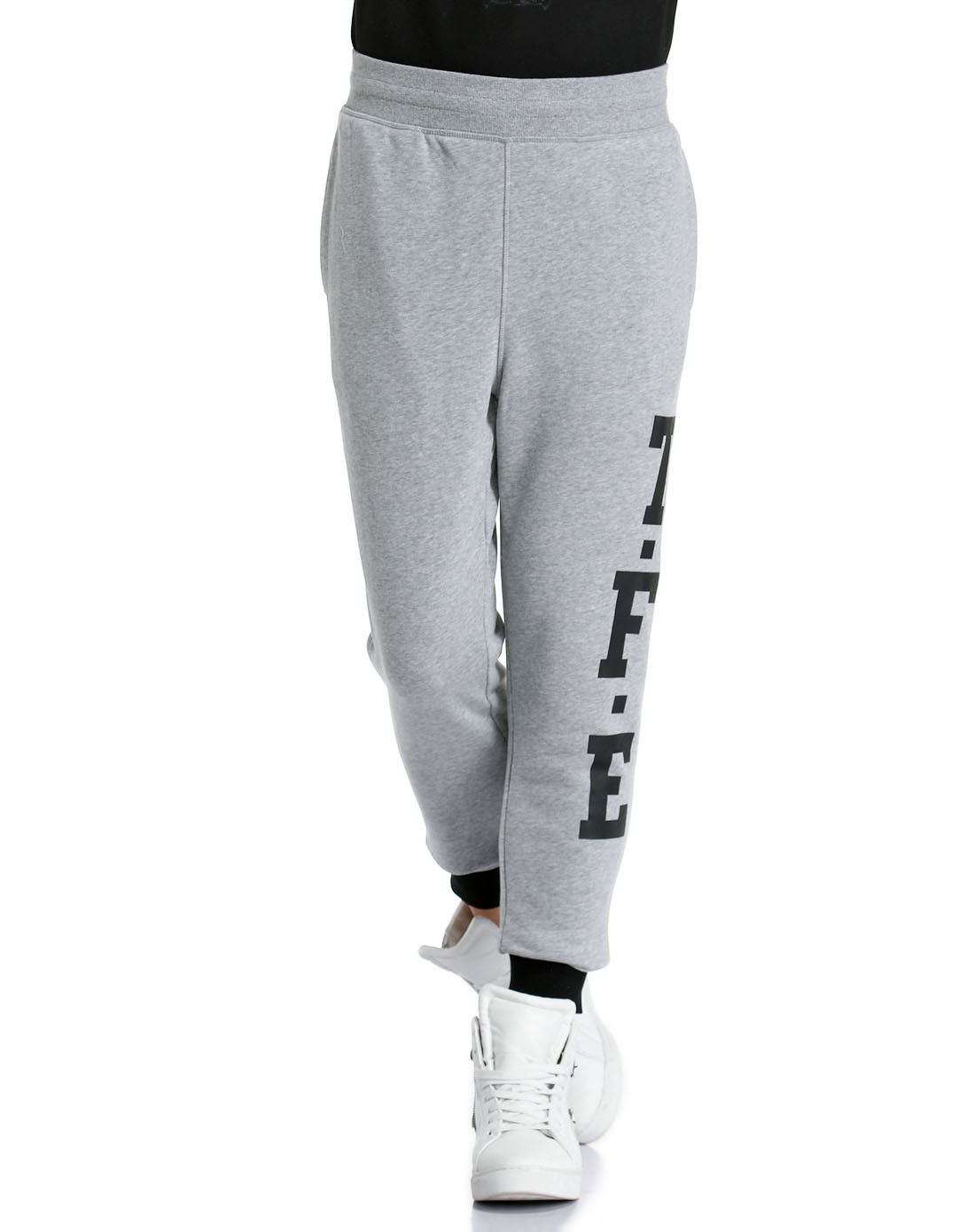 透气舒适 男款灰花灰色针织运动长裤 生活系列