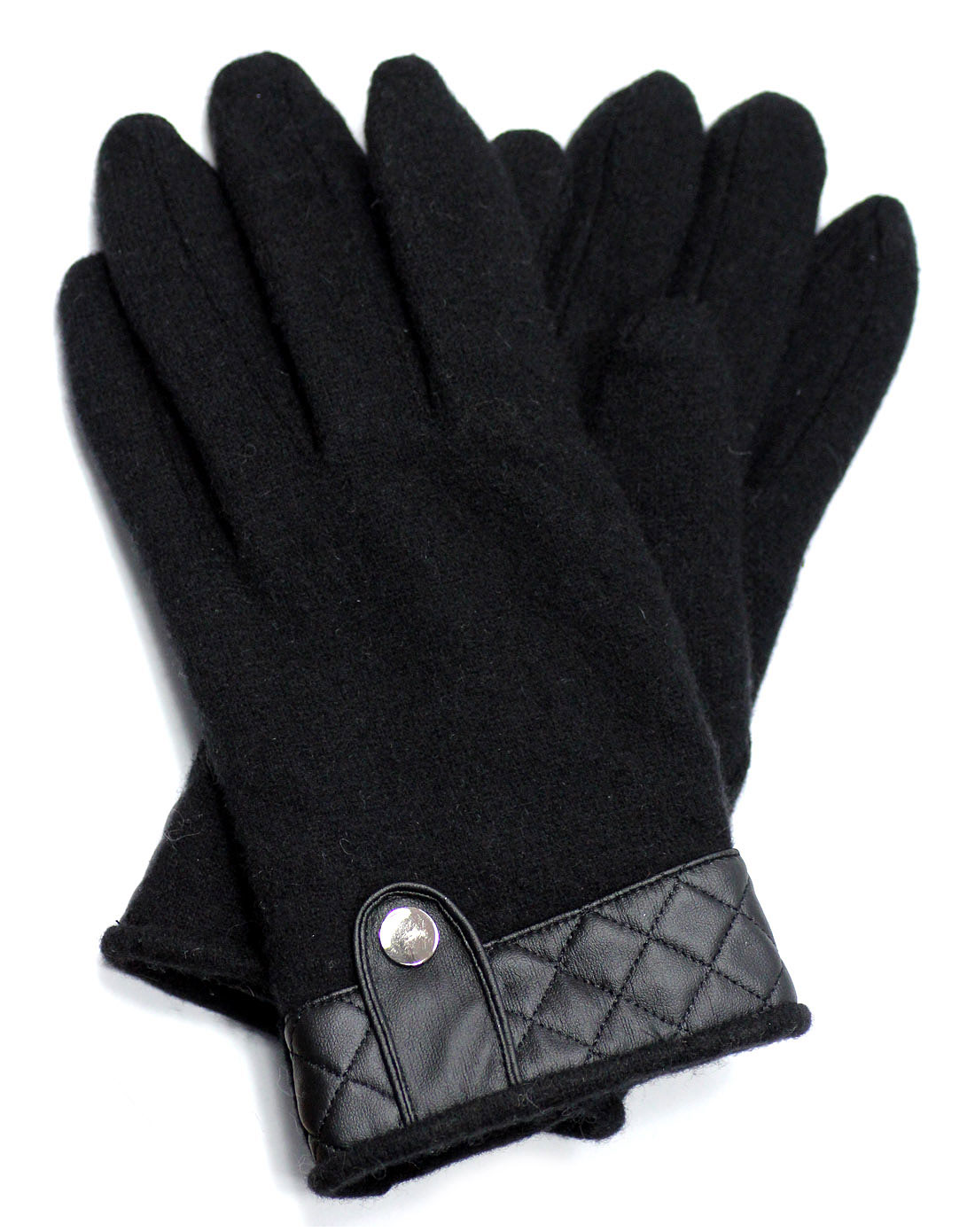 黑色双层加厚简单款男士羊毛手套