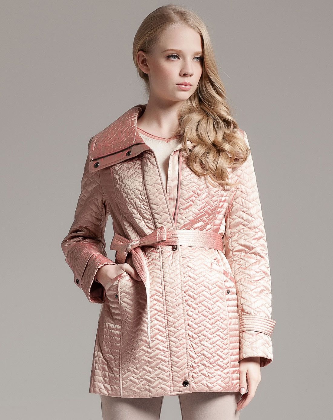 卡迪黛尔cadidl粉金色时尚甜美长袖外套c101t00251_唯品会